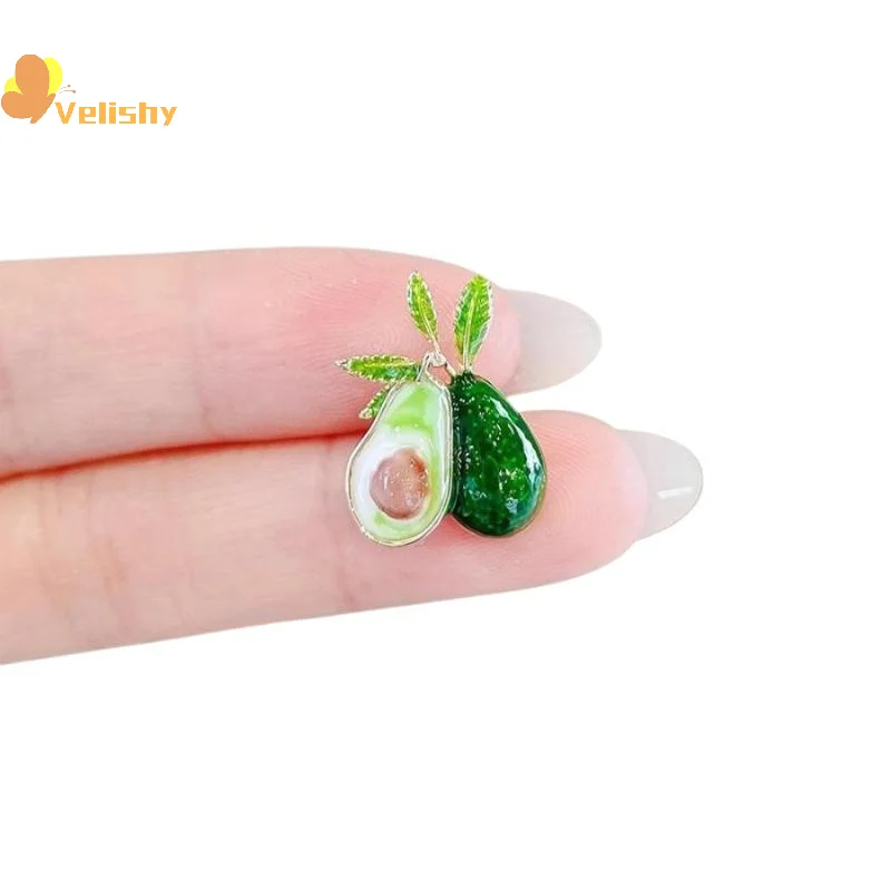 موضة حساسة المينا الأفوكادو دبابيس دبابيس للنساء الملابس معطف مأدبة اكسسوارات الهدايا