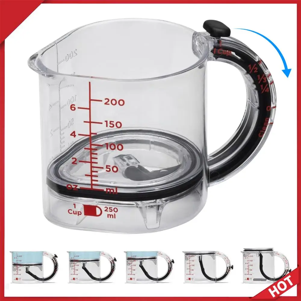 

Регулируемый мерный стакан 4 в 1, с уплотнительным основанием в скребке, мерные стаканчики, дизайн без отходов, многомерные кубические чашки