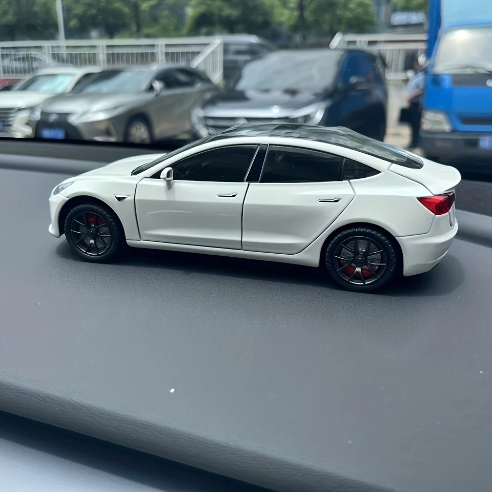 1:24 Scale for Tesla Model 3 Alloy Car Model Diecast Toy car Vehicles for Kids With Sound And Light  for tesla model 3 accessori