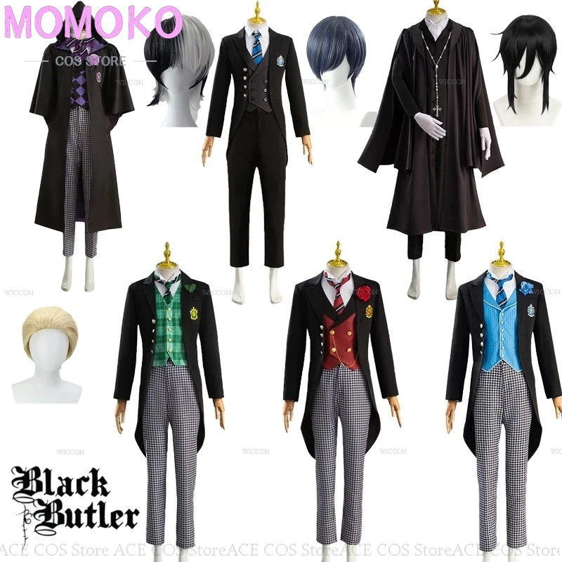 Kuroshitsuji Black Butler Public School Arc Ciel Sebas Sebastian Michaelis Cosplay Uniform Edgar Lawrence Herman Gregory Suit