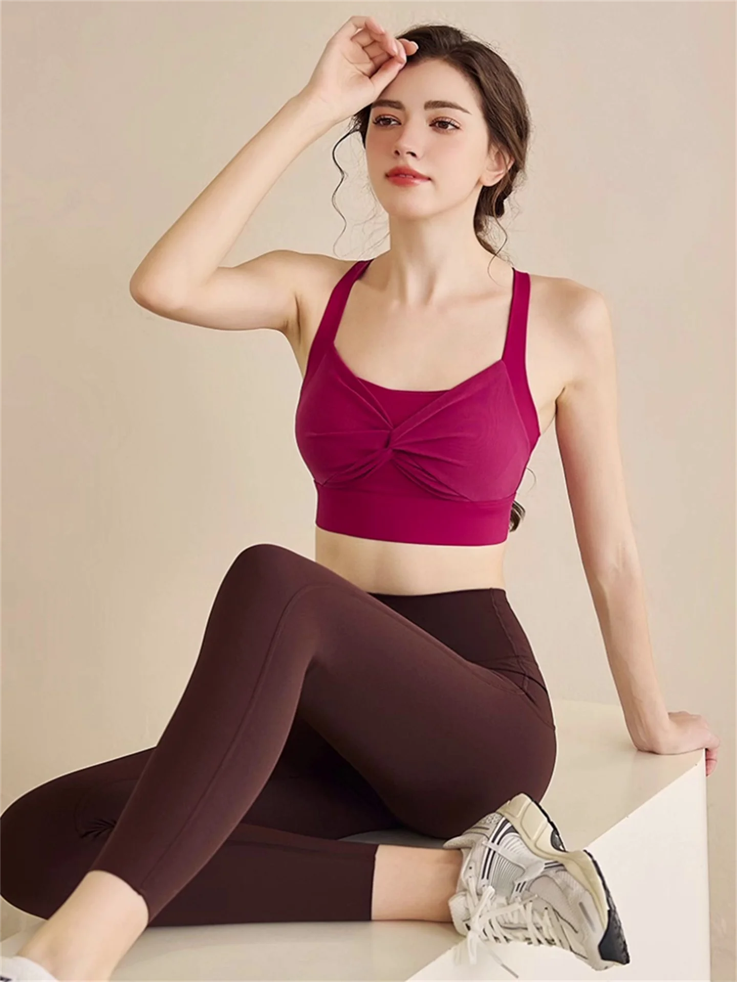 

High Intensi Running Sports Bra Women's Yoga Vest Breathable Me Fitn Training Clothes Pilates Ba Beau Underwear