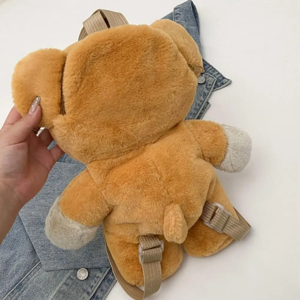 Leisure Multicolour Plush Bear Backpack 3D Plush Doll Plush Shoulders Bag Cartoon Ins Bear Animal Bag Kids