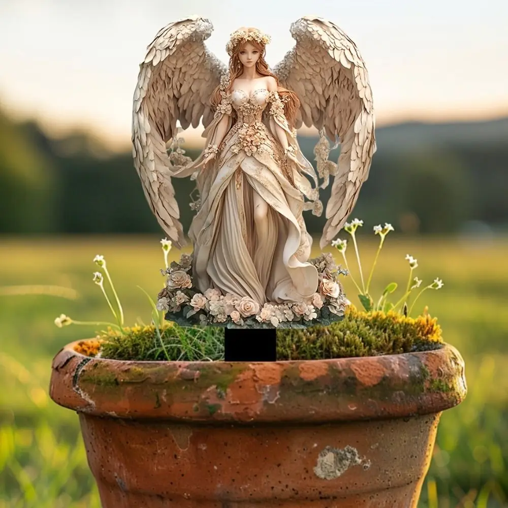 

Cute 2D Acrylic Garden Stake Waterproof Plug-In Fairy Girls Decoration Sculpture Rust-proof Fairy Girl Garden Plug Lawn