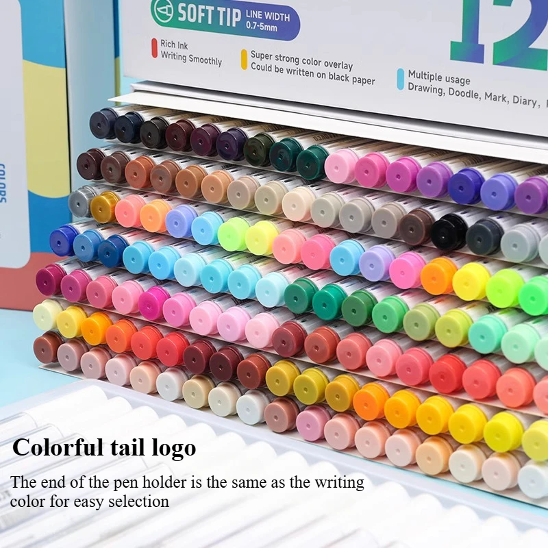 9/36/54/72 Color Nylon Soft Head Acrylic Marker Set Stackable Color Impermeable Paper for Hand-painted Graffiti Coloring Book