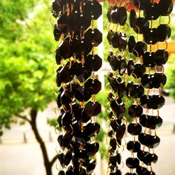 Top Quality K9 Crystal Nice Black Chandelier Octagon Beads Garland Strands By Gold Rings Glass Curtains Wedding Home Decoration