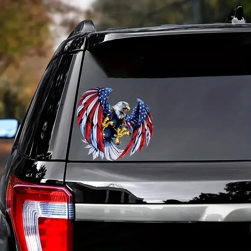 Car Stickers Eagle Cartoon Window Decal for Motorcycle and Car - Scratch Cover and Body Sticker - Spread Your Wings and Fly High
