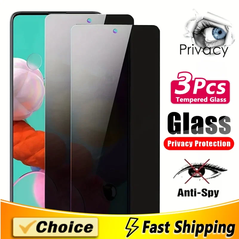 3 Pcs Premium Privacy Tempered Glass Screen Protector For Samsung Galaxy M01 Core 02s 3Prime 04 12 13 31s M32(4G5G) 51 62 9 M50