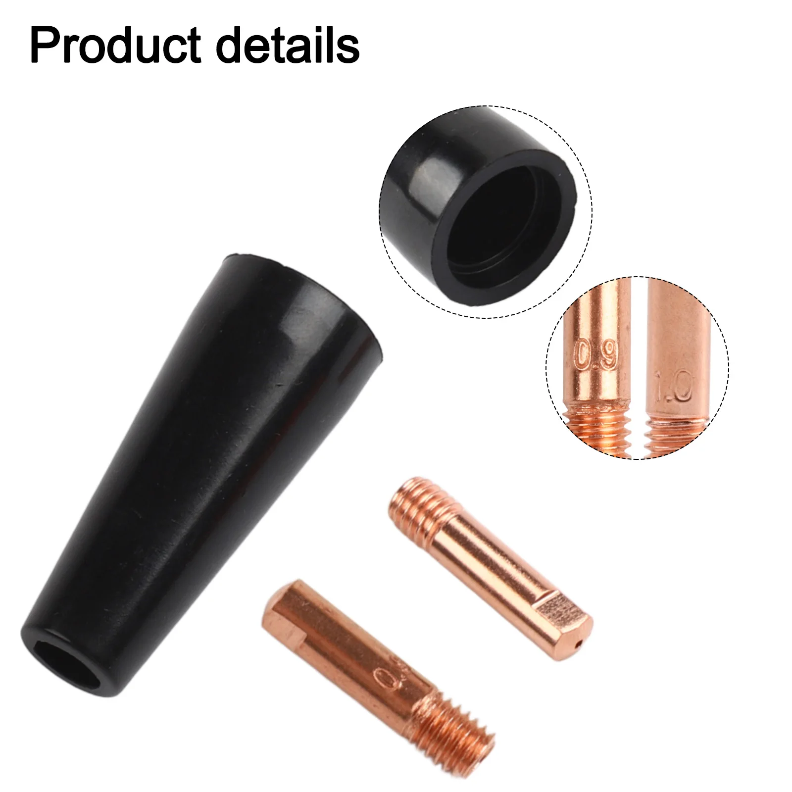 Gasless Flux Core Nozzle Tips Kit For Welding For MIG For MAG Gasless Nozzles 0.9/1.0mm Copper Conductive Tips Power Tools Parts