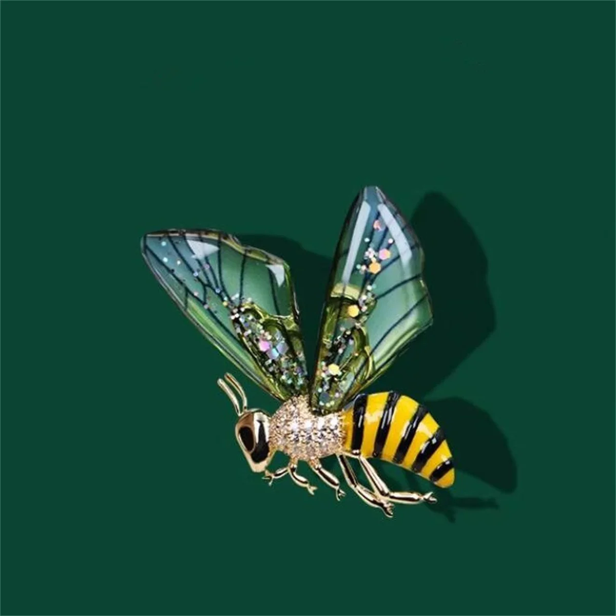 1 قطعة بروش النحل رائعة ، مجوهرات الحيوانات الجناح الملونة ، دبوس رائع وأنيق ، هدية مجوهرات الحفلات العصرية والرومانسية #3