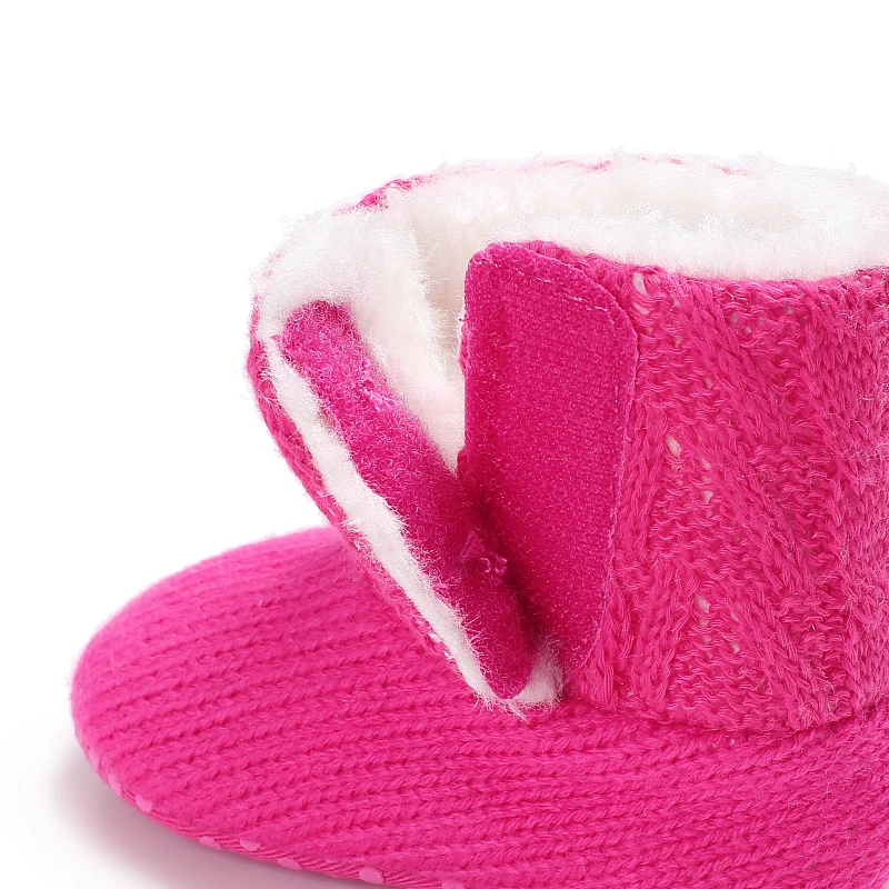 الشتاء الثلوج الأحذية ل 0-1 سنة طفل الفتيات أحذية قطنية مع الدافئة و أفخم غزل محبوك أحذية أطفال عادية أحذية المشي