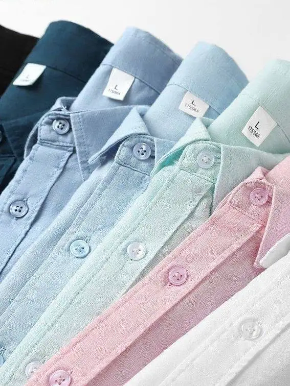 

Раннеосенняя европейская женская верхняя одежда из льна и хлопка с длинными рукавами, однотонная льняная рубашка-жакет с воротником