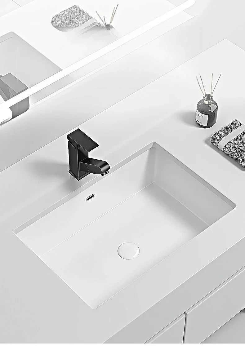 cx large-capacity ceramic undermount square embedded flat-bottom washbasin bathroom