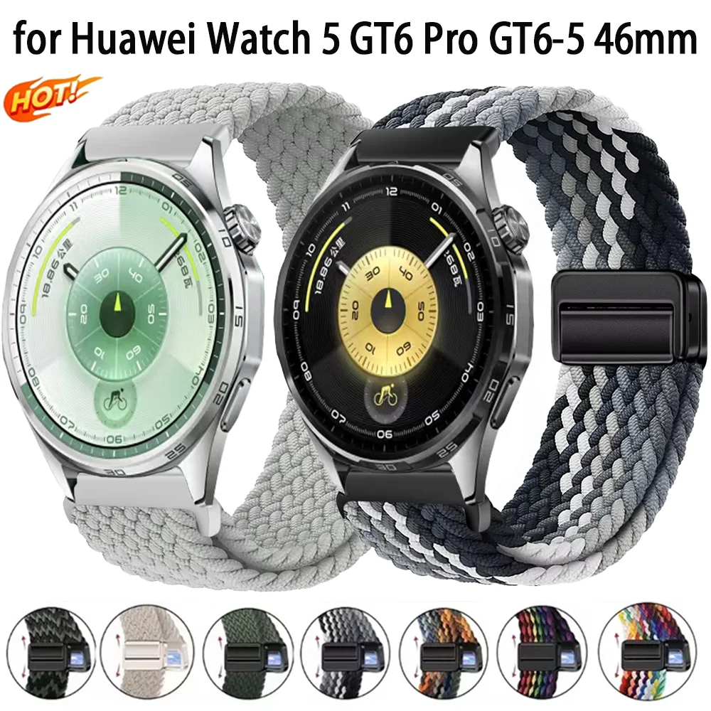 20mm 22mm Magnetic Nylon Band for Huawei Watch 5 GT6 Pro GT6 46mm Sport Bracelet Strap Huawei Watch 4 3 Pro GT5 GT4-3 46mm Belt