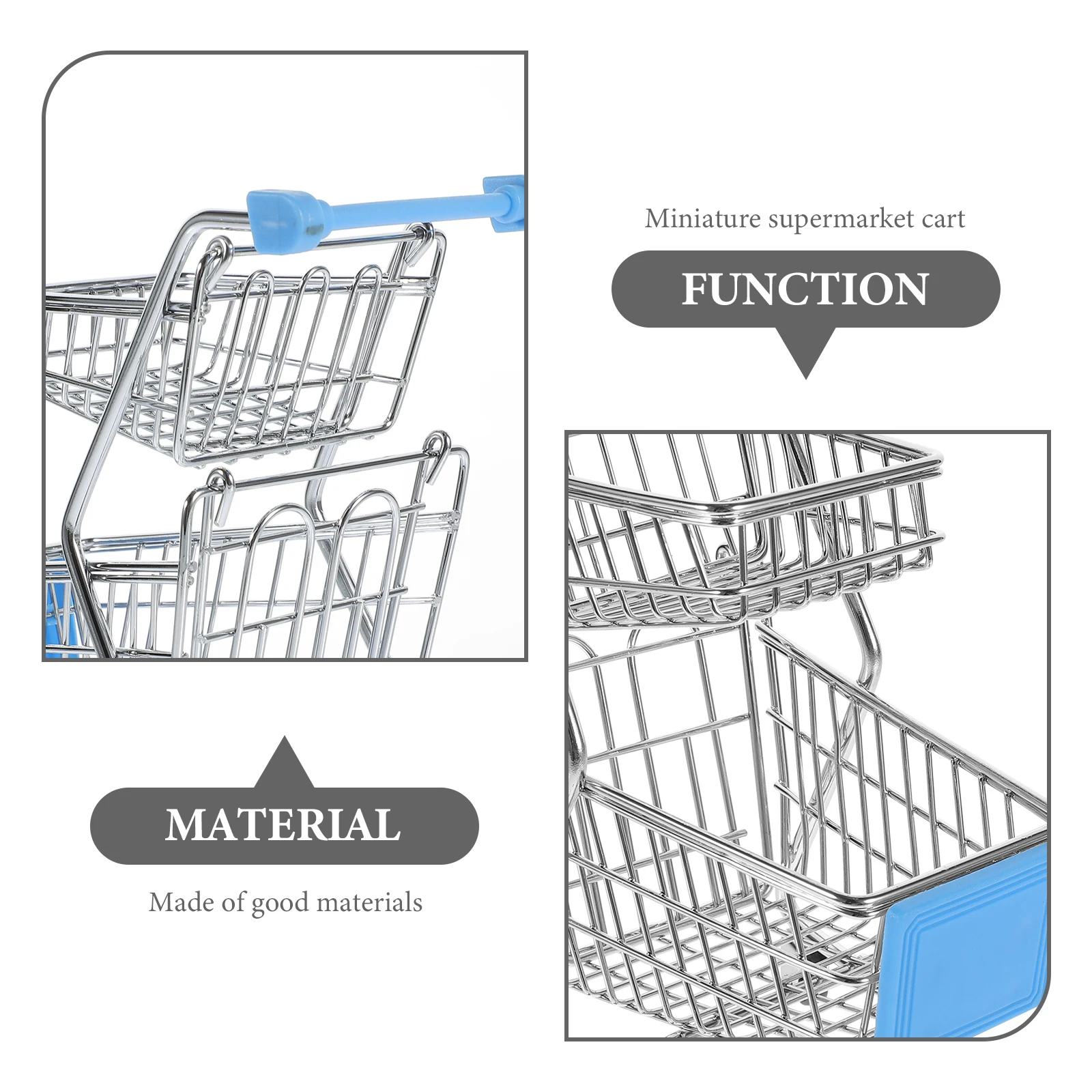 

Mini Supermarket Handcart Small Shopping Cart Metal Utility Trolley Desk Storage Holder Organizer Iron Plastic