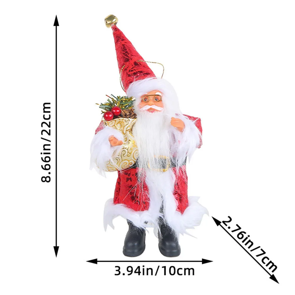 7inch Red Pink White Christmas Standing Santa Claus Doll Christmas Santa Figurines Xmas Tree Ornament For Home Navidad Gifts