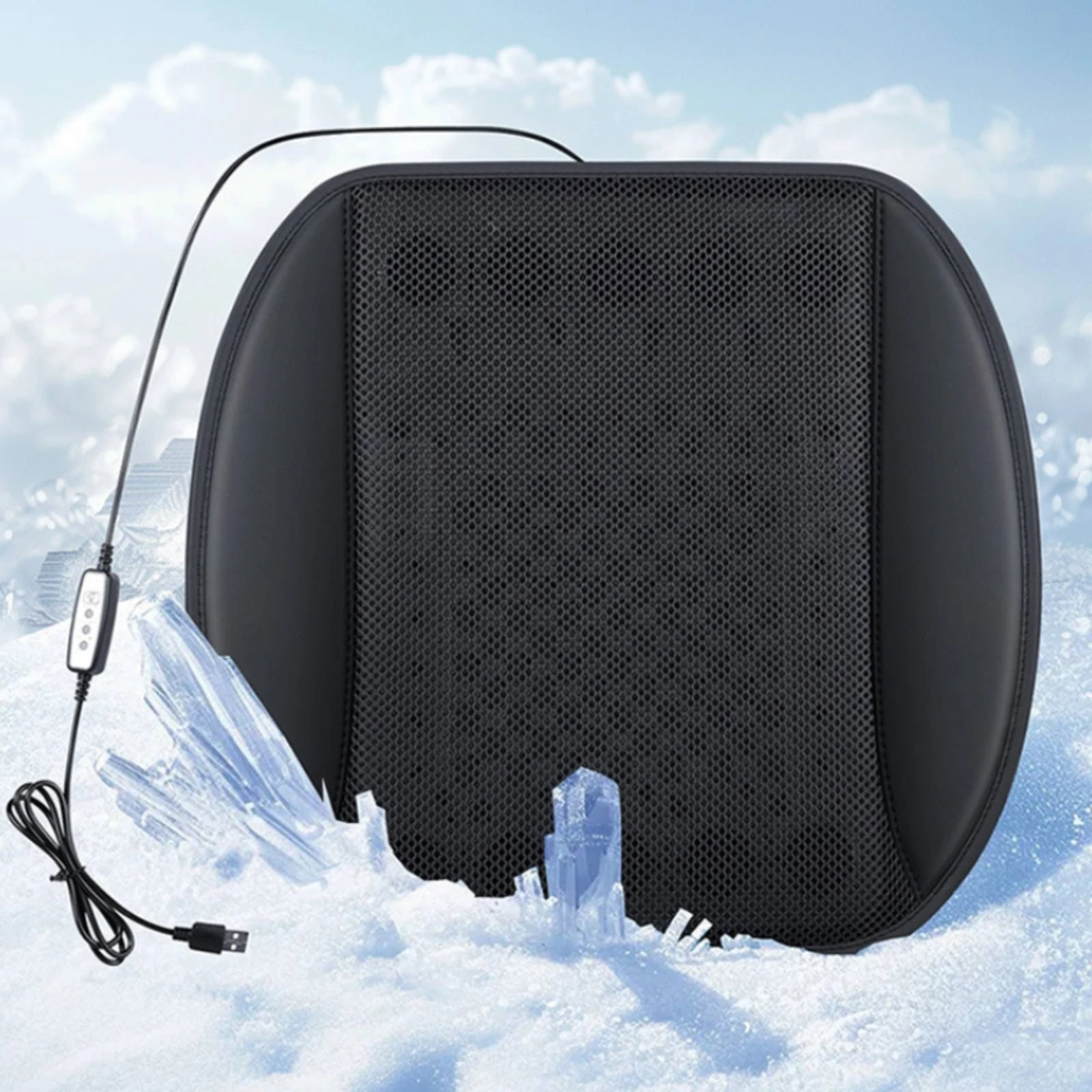 Fan Cooling Seat Cushion Padded USB Cooling Seat Cushion Non-Slip Bottom Easy to Clean