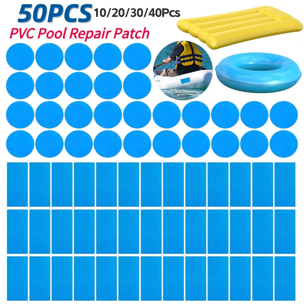 10-50PCS Swimming Pool PVC Repair Patch Multifunctional Seal Swimming Pool Repair Kit Accessories For Swim Ring Inflatable Boat