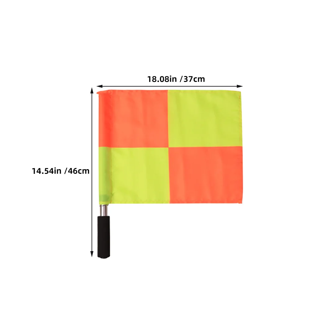Banderas de árbitro a cuadros grandes, Material de poliéster brillante y Visible para juegos de fútbol, práctica de entrenamiento, árbitro, 2 uds.