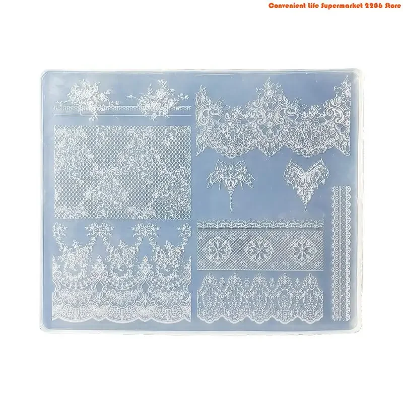 G92D Reusable Silicone Mold For Nail Art With Detailed 3D Lace Embossing Ensuring Simple Demolding And Sturdy Performances