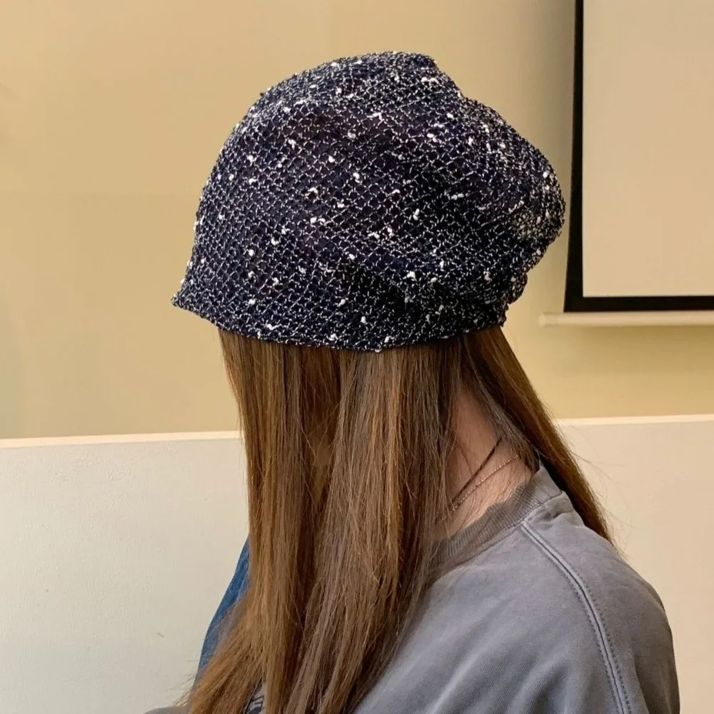

Cute Bohemian Style Mesh Beanies Hat Handmade Korean Style Knitted Hat Thin Apparel Accessories Woven Cap Girls