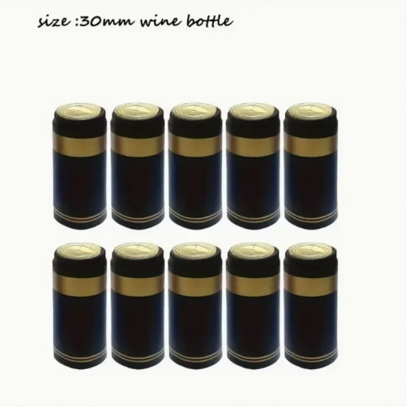 

50Pcs PVC Heat Shrink Capsules, Wine Shrink Caps Bottle Seals, Wine Bottle Capsules Wine Making Bung Stopper Tear Tape Sealed
