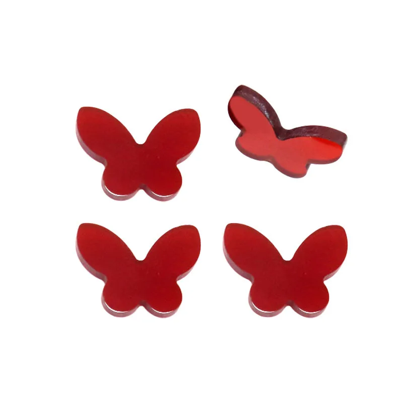 

100 шт./лот 11*14-14*19 мм двойной плоский в форме бабочки красный агат свободный драгоценный камень для инкрустации DIY ювелирные драгоценные камни