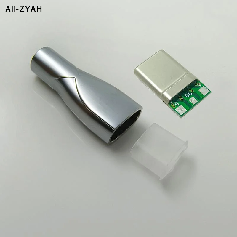 【A3YH】2/10 Sets PD 3Wire Charging Head 3Pin Male Type C Laptop Connector 3Solder Joint CC Pin CTOC5 Capacitor Notebook Adapter