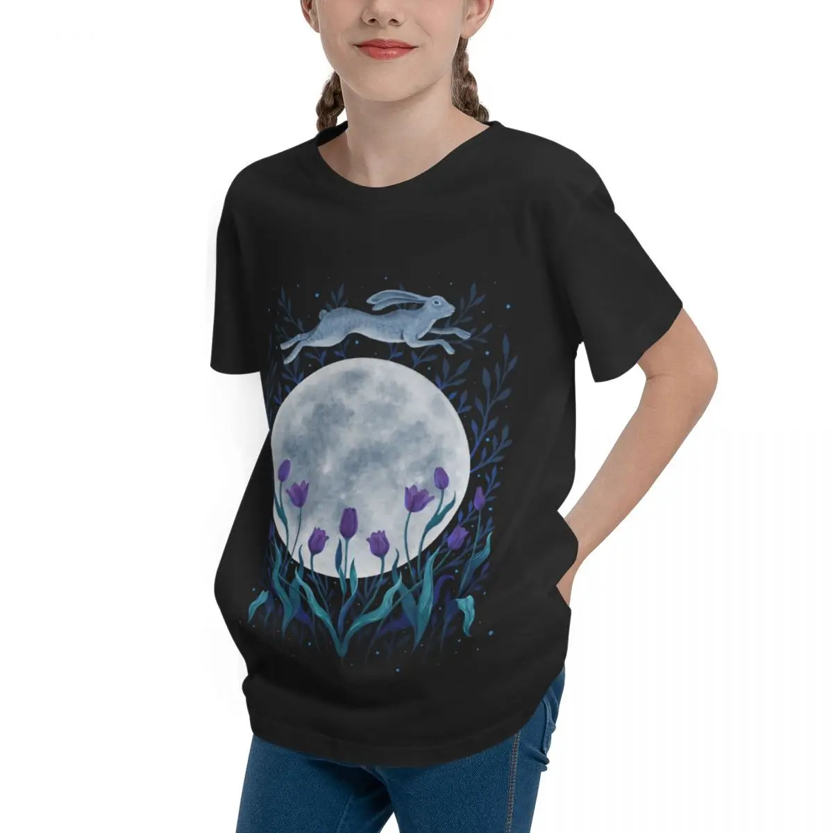 Sexy Easter Moon Women's Extra Soft E Adolescents Basic Short Sleeve T-Shirt Top tee Graphic High quality Leisure Geek