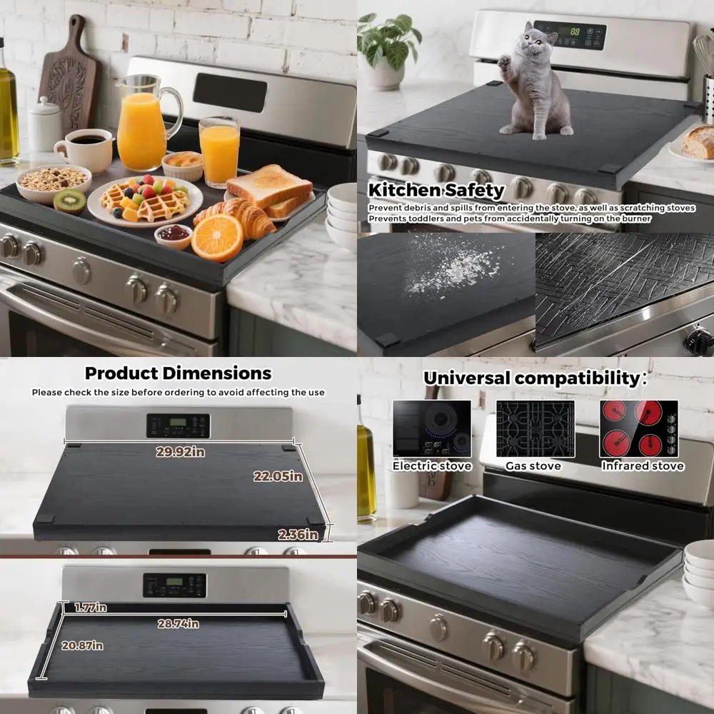 

Gas and Electric Stove Burner Covers, 30 x 22 Kitchen Cutting Board and Sink Protector
