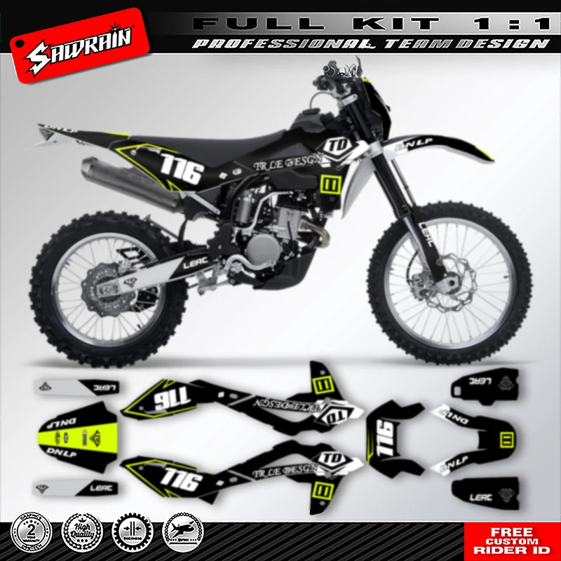 Sawrain รถจักรยานยนต์กราฟิก MX สติกเกอร์สําหรับ HUSABERG TE250 2008 2009- 2013 002