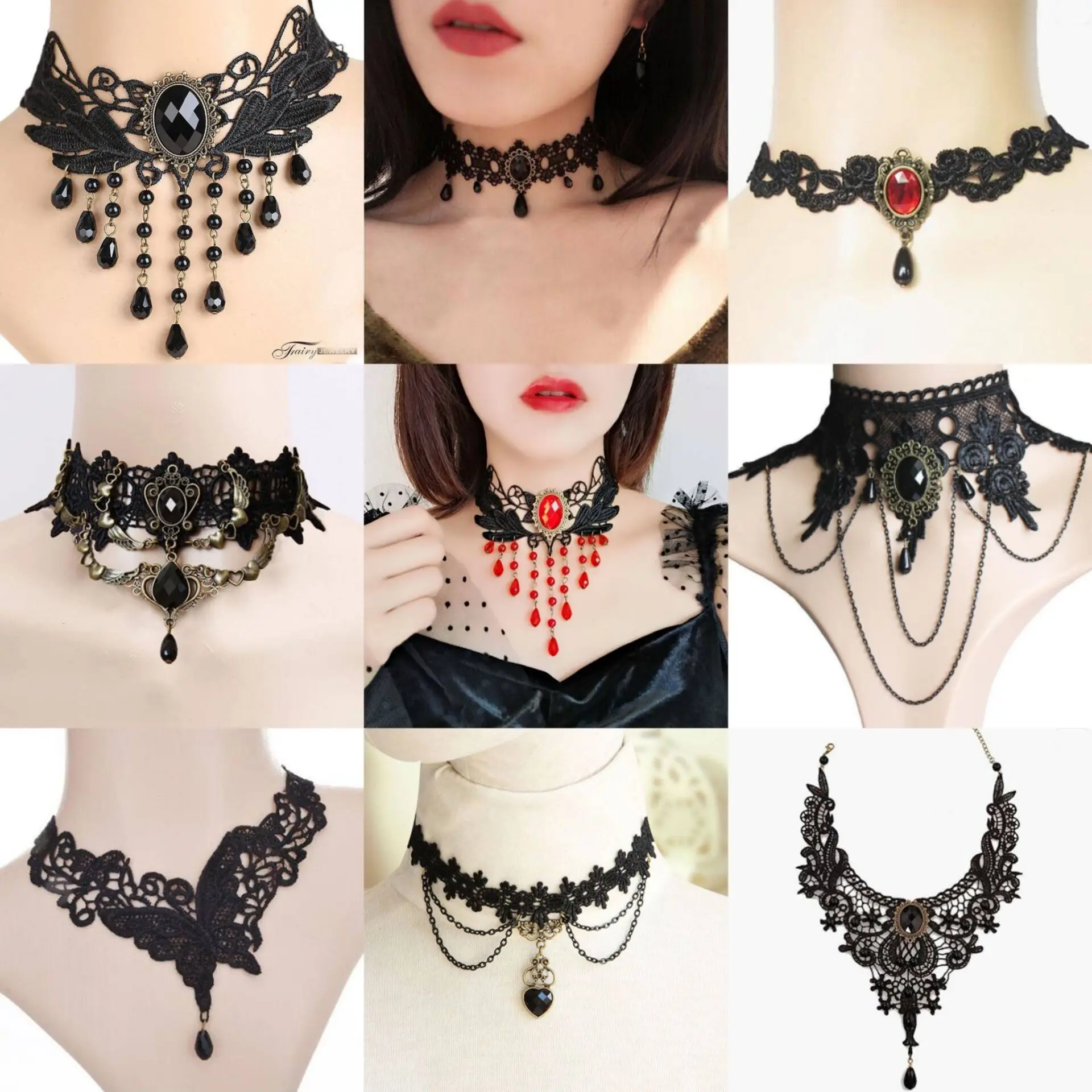 Goth Black Velvet Choker Necklaces Gothic Style Rope Women Neck Decoration Chocker Jewelry on Girl Neck Accessories