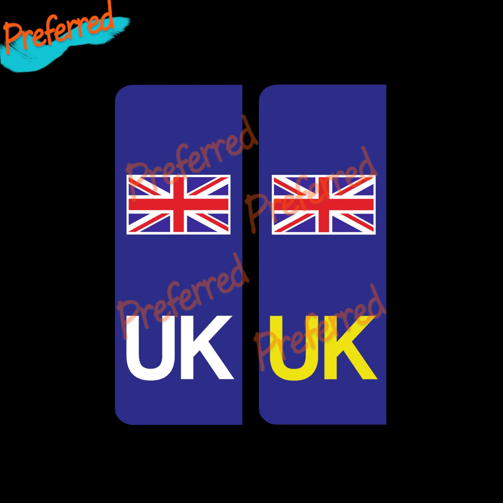 2x UK Number Plate Stickers Van Lorry Caravan EU GB BREXIT UNION 10.5x3.5cm