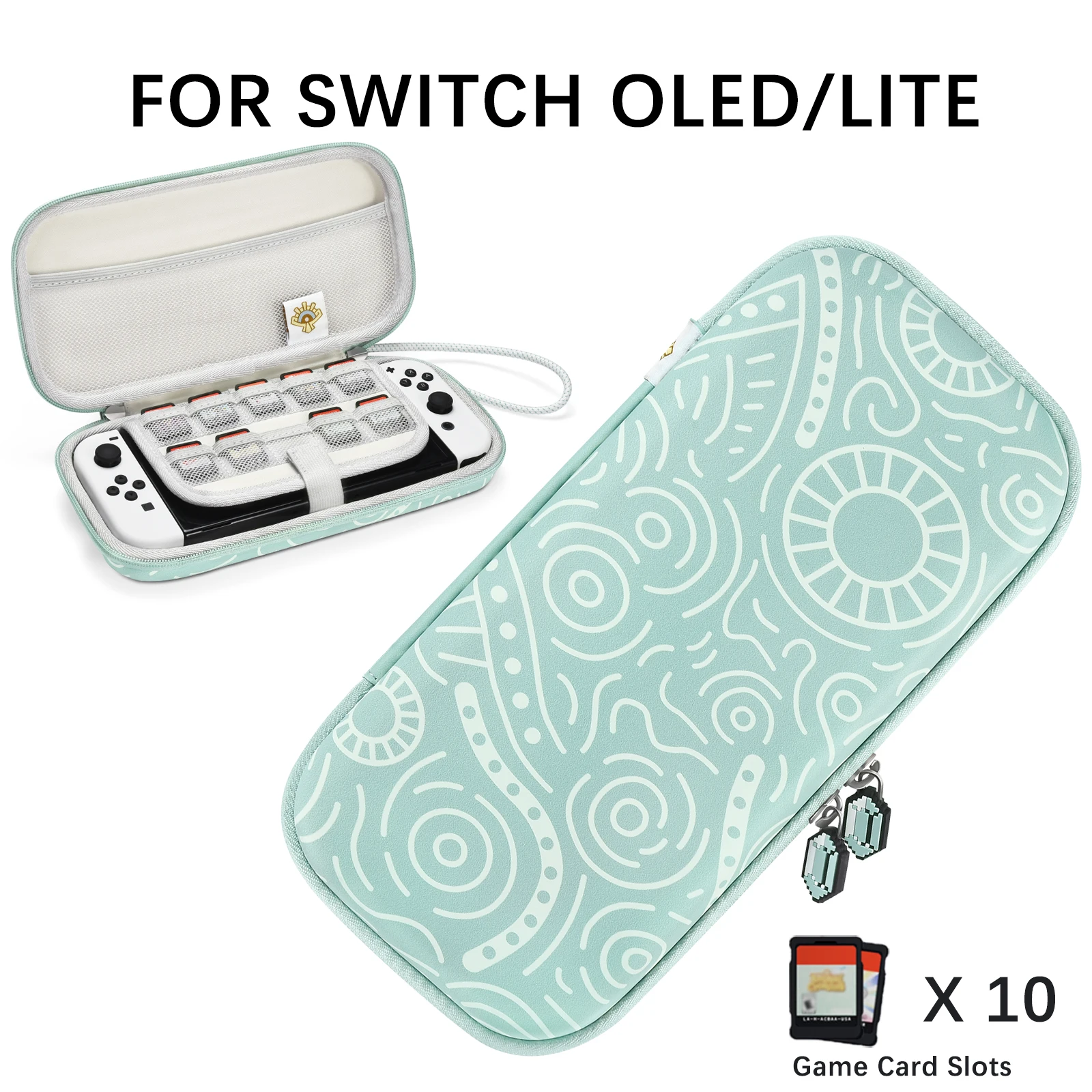 

FUNLAB Owl Style Switch Case Compatible For Nintendo Switch/OLED Carrying Case with 10-Game-Card Slots & Accessories Storage