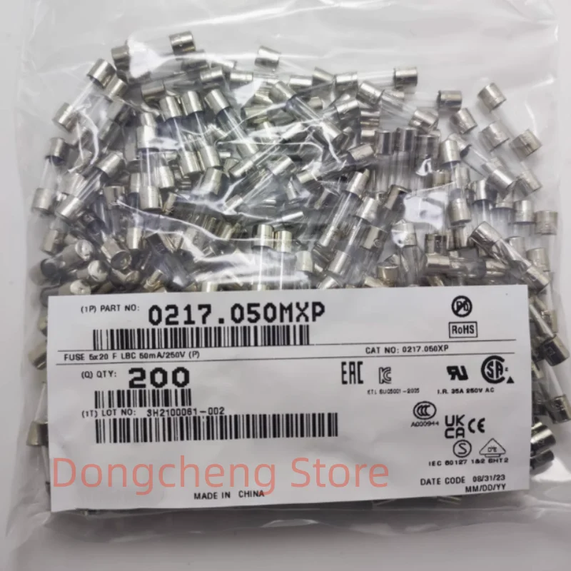 10PCS/LOT 100％ New Original 0217.050MXP 5*20mm Glass Fuse Tubes LF.F50mAL250VP fast fuse F50MA