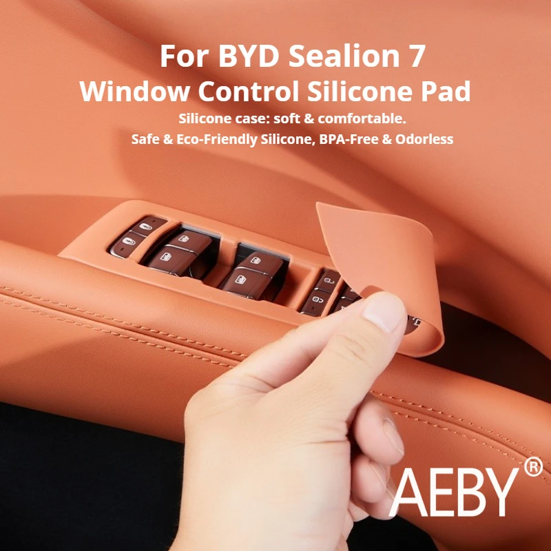 

AEBY для BYD Sealion 7 2024, крышка панели переключателя окна автомобиля, мягкая силиконовая защитная накладка, пылезащитная идеальная замена