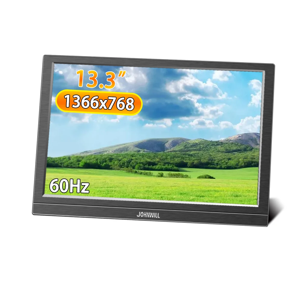 13.3 Inch 1366X768 Portable Monitor 60Hz TN Panel LCD Screen Support HDMI PC Gammer Built-in Speaker for PS4/PS5 Laptop Display