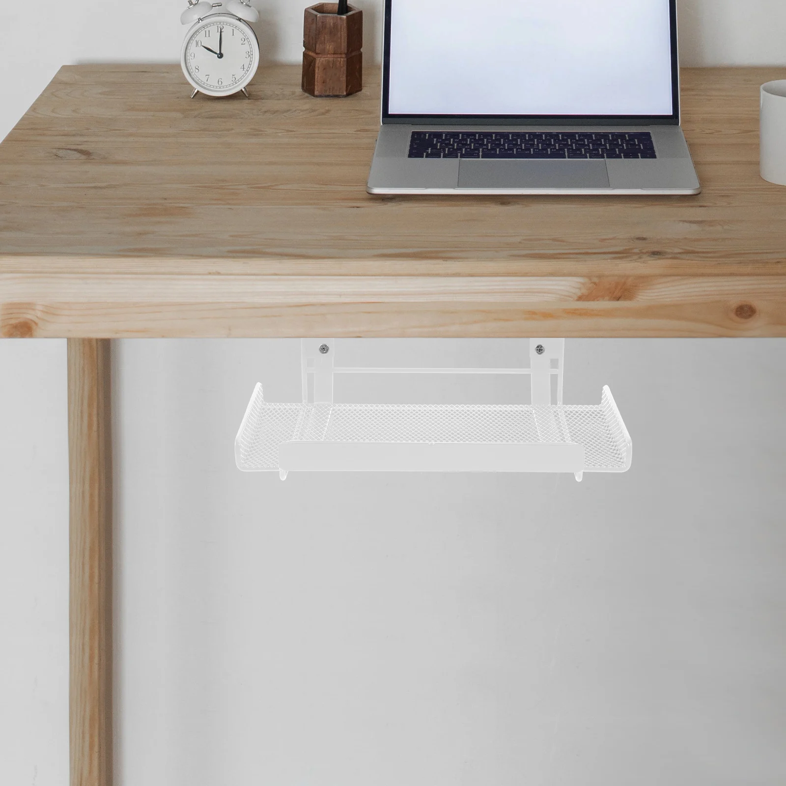 Under Desk Rack Black Small Wrought Iron Cable Tray ganizer for Power Cords Desktop Wire Holder Metal Cord