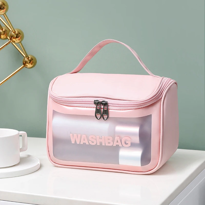 1PC Travel Storage Toiletry Organize Women Waterproof PVC Cosmetic Portable Bag Female Wash Kit Transparent Zipper Make Up Case