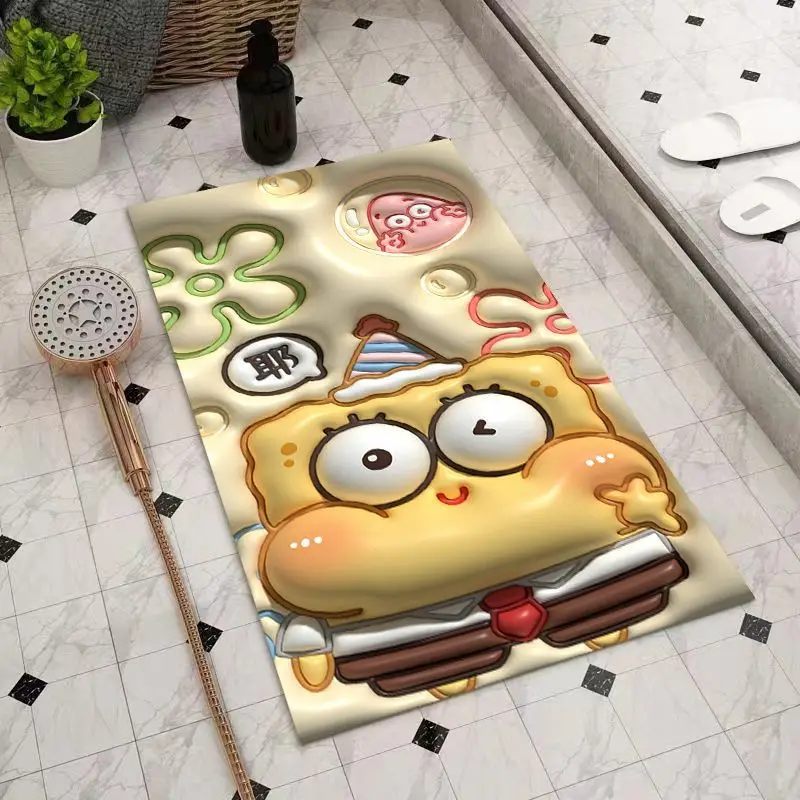 Household Bathroom Door Skid-proof Diatom Mud Three-dimensional Mat Expansion Air Absorbent Floor Mat Flowered Bathroom Carpet