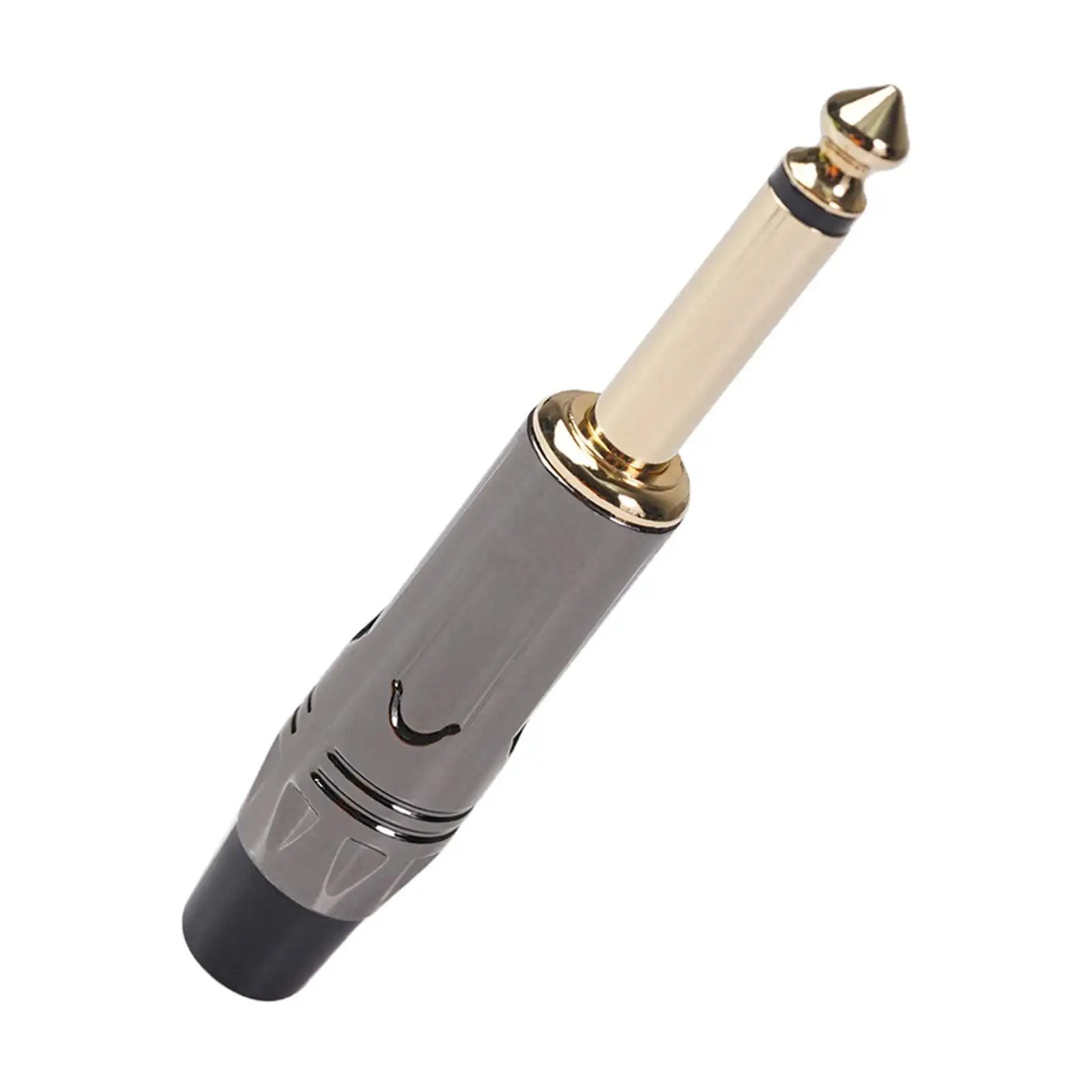 

6.35mm Mono Plug Male TR Gold Plated Jack Plug Soldering Jack Audio Connector 1/4 Zinc Alloy Shell for Guitar Speaker Cable