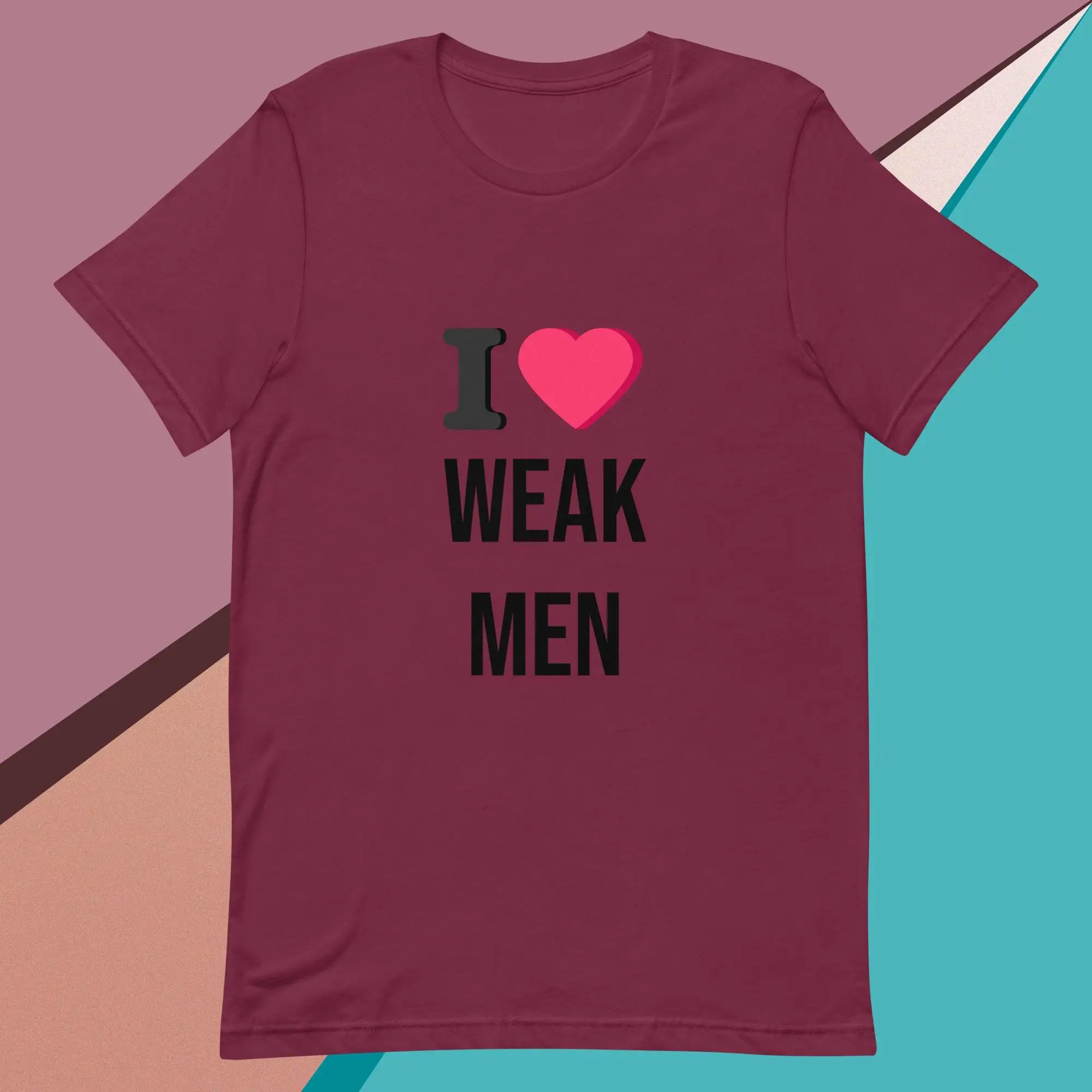 Funny Y2K T Shirt I Love Heart Weak Men Sassy Meme Gift 1 Year Anniversary For Boyfriend