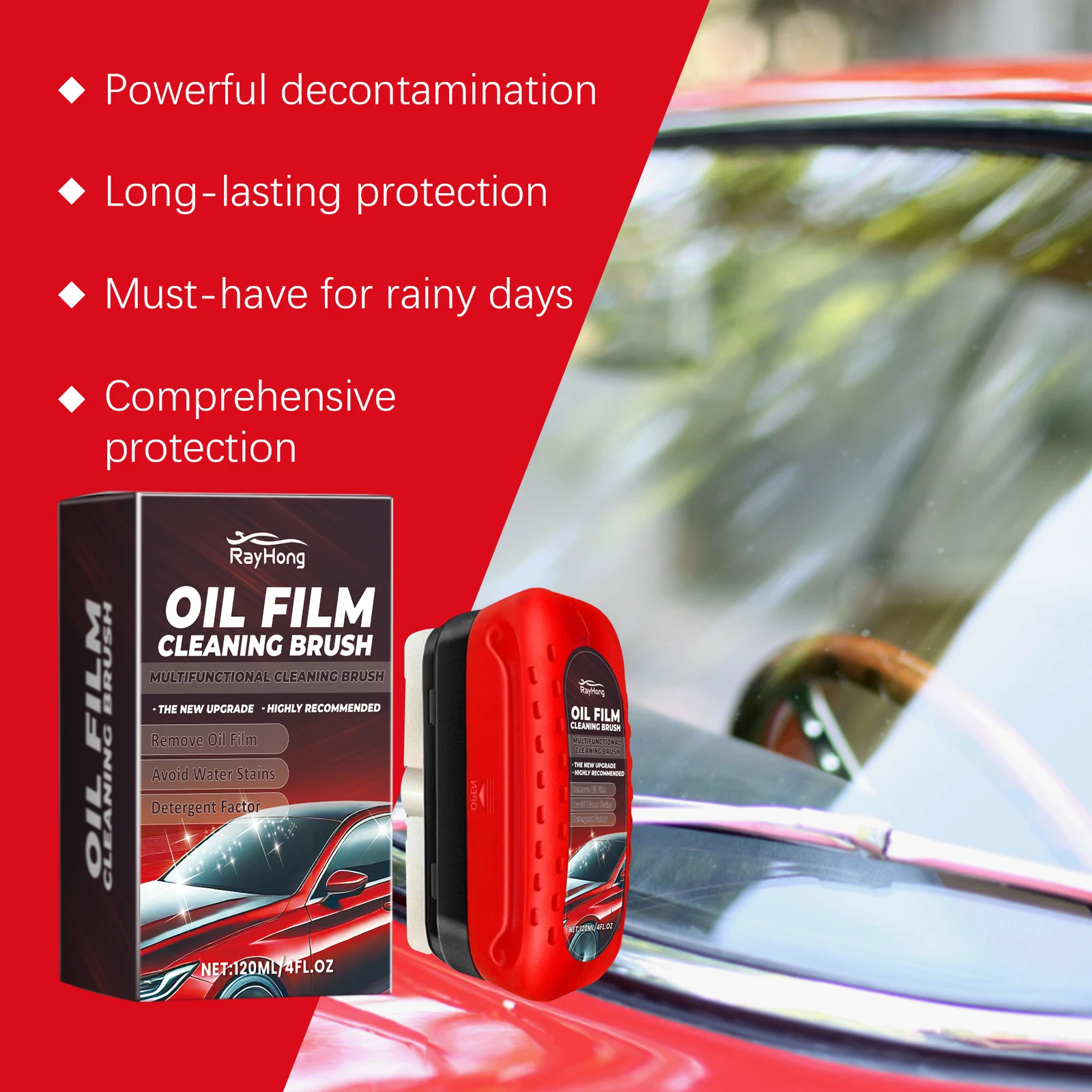 أداة معالجة الزجاج الأمامي لتنظيف الزجاج يزيل الماء ويمنع الأوساخ وتبخر سريع بدون خطوط مجموعة تفصيل السيارة #6