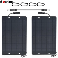 Soshine Mini Solar Panel DC 6V/USB 5V 6W Solar Battery Charger High Performance Monocrystalline for Monitor Small Pump Small Fan