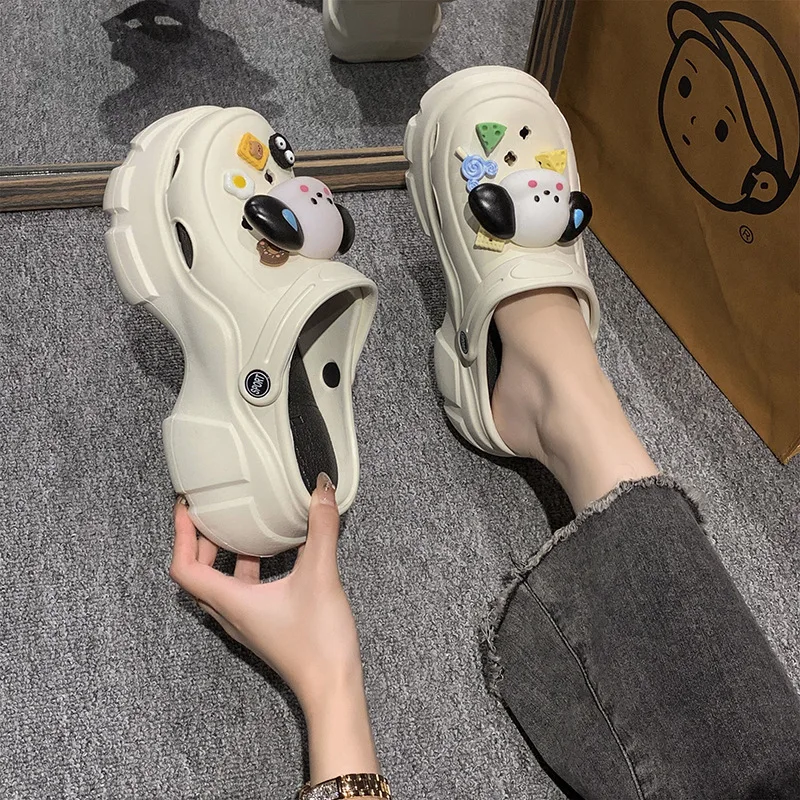 Frauen Sandalen Cartoon Niedlichen Hund Plattform Loch Schuhe Weibliche Stepping auf Poo Gefühl Strand Schuhe Sommer 2024 Neue Hausschuhe Großhandel