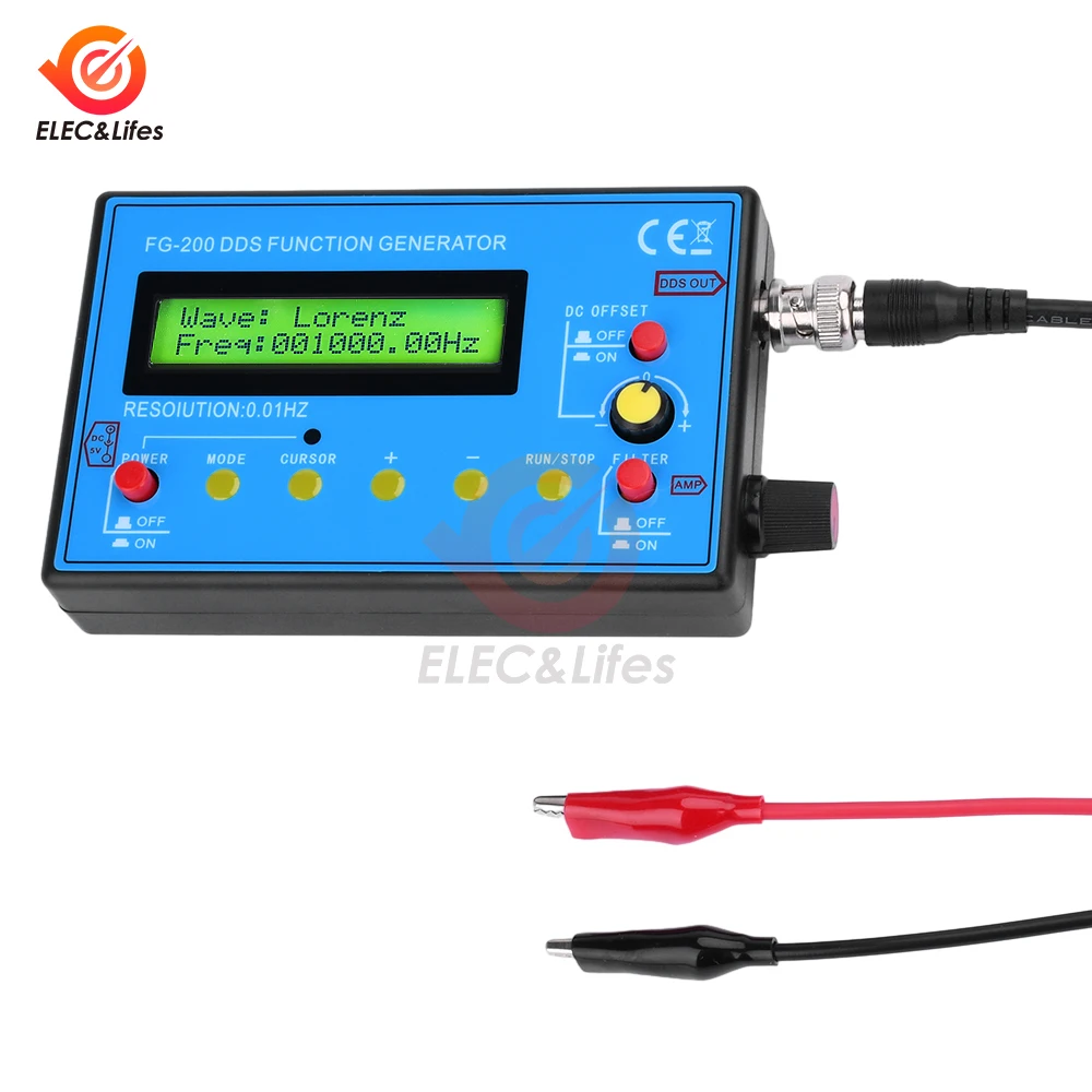 Gerador de Sinal de Frequência Ajustável Função Sine Quadrado Triângulo Sawtooth Waveform Fg200 0.01hz 500khz