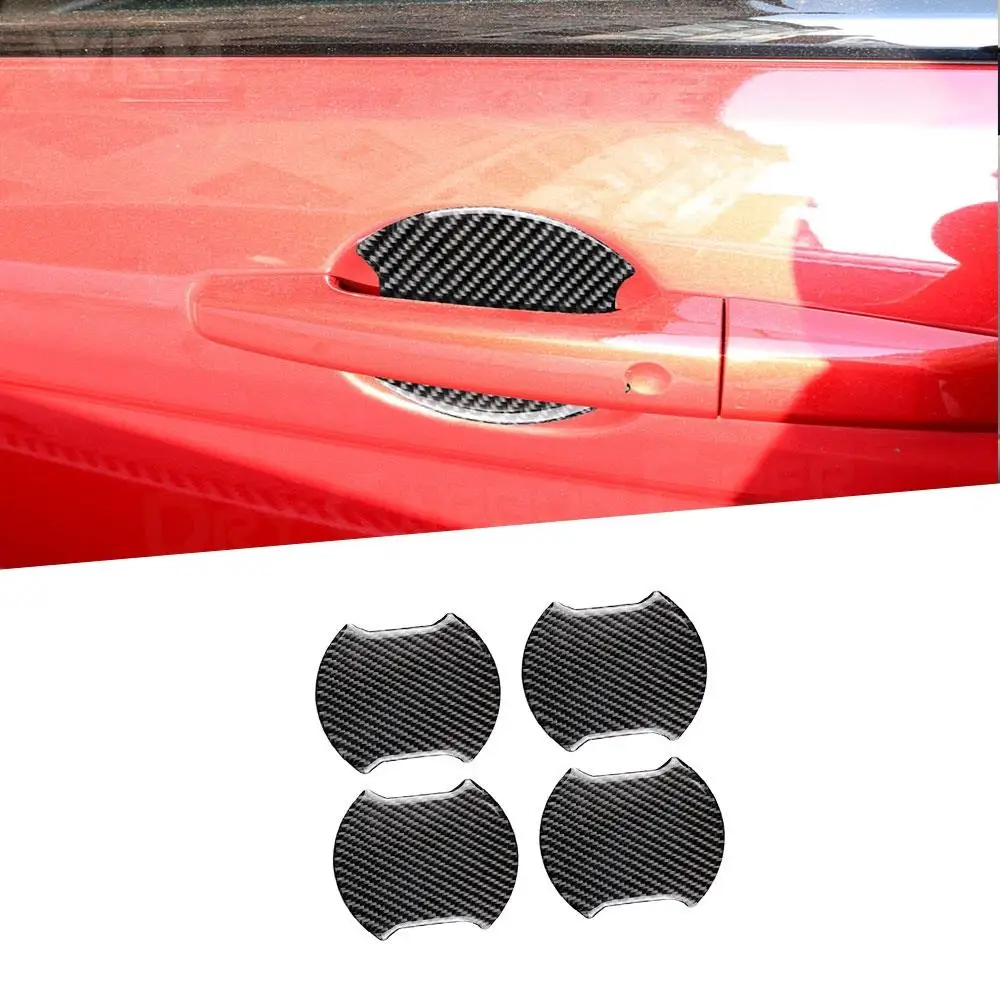 

Carbon Fiber Exterior Door Handle Bowl Trim Cover Scratches Resistant Protective Stickers For Toyota For BMW Universal Car