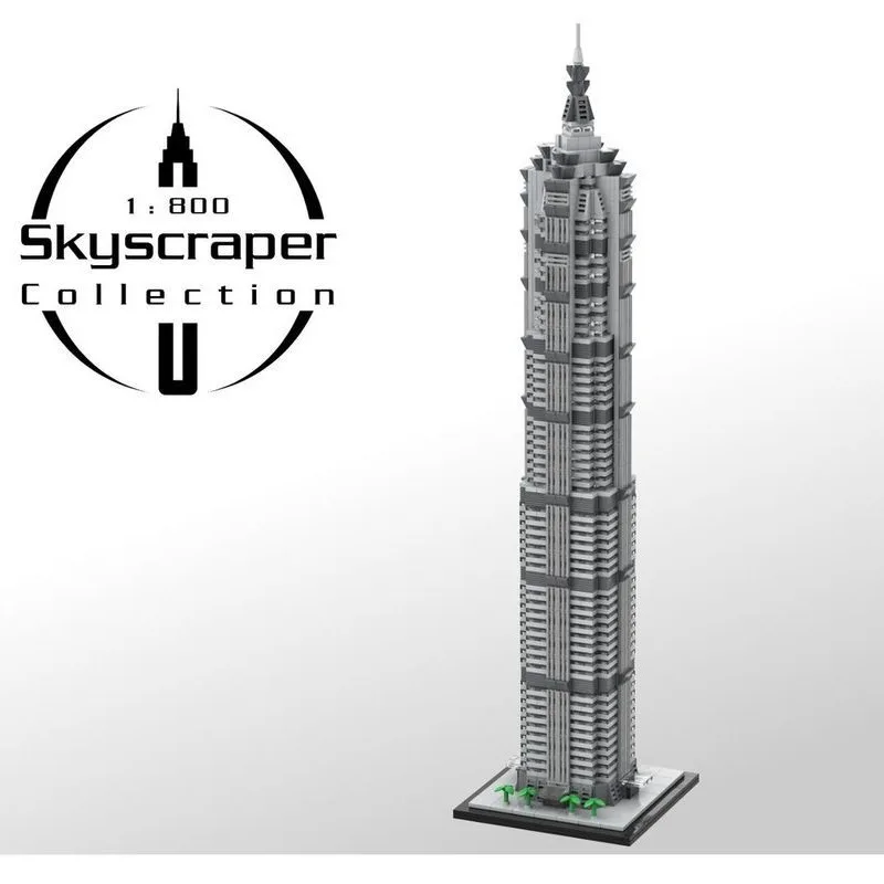 

MOC-148580 Jinmao Building 1:800 Scale Architectural Model Puzzle Men's Small Particle Block Set