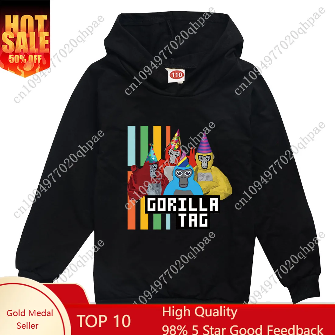 

Gorilla Tag Hoodie Kids Moneky Clothes Toddler Girls Spring Autumn Coats Teenager Boys Long Sleeve Sweatshirts Children Clothing