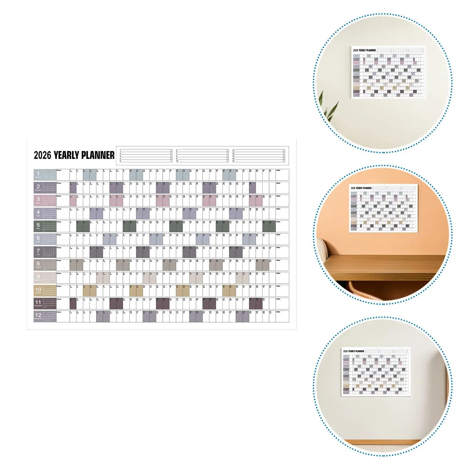 

Настенный календарь-планировщик на 2026 год, очень большой, формат Jumbo, на весь год, ежемесячный, с возможностью записей, для семьи и офиса