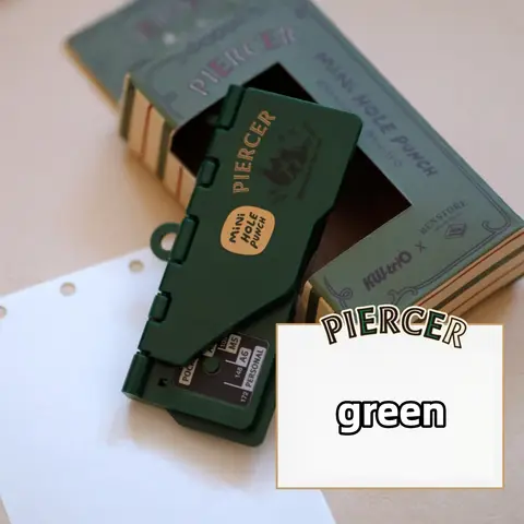 1pc portable card punch, mini retro three-hole punch, DIY loose leaf core, suitable for M5/A7/A6 office supplies